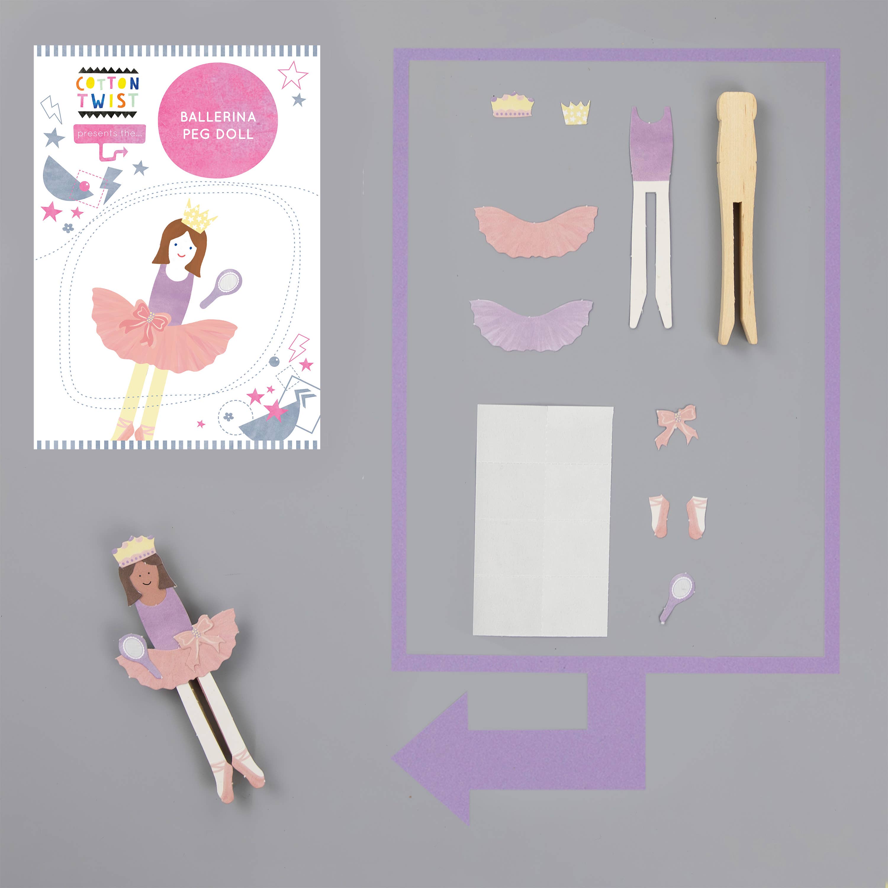 Créez votre propre poupée Ballerina Peg Cotton Twist Créez votre propre poupée Ballerina Peg myplayground