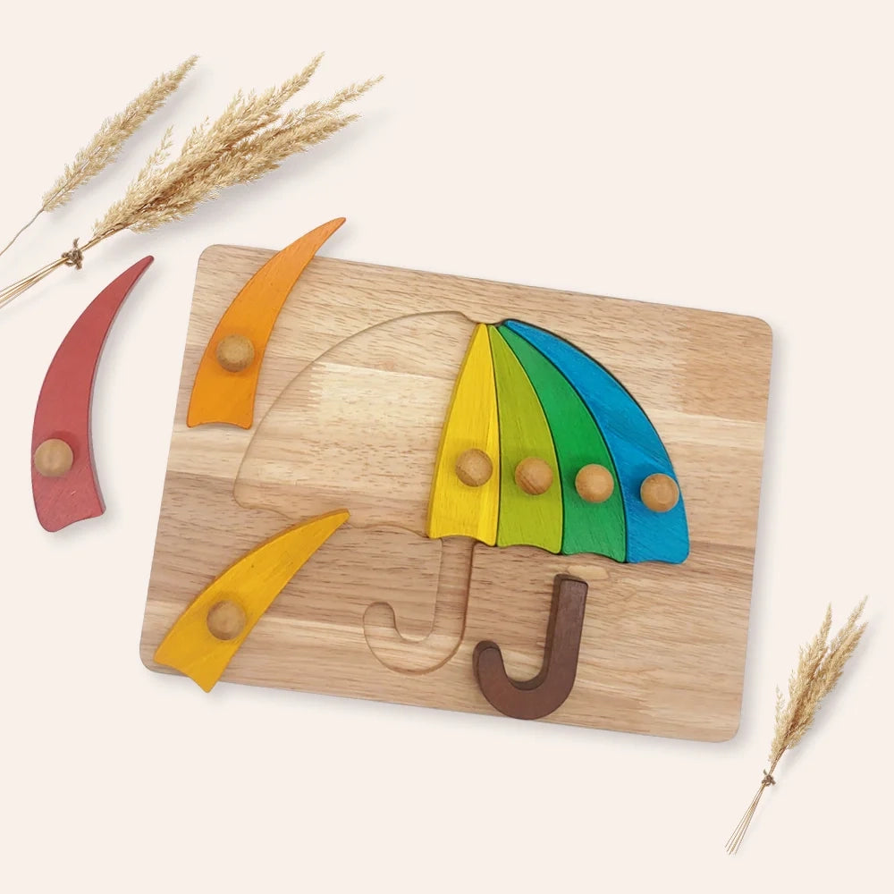 Puzzle de parapluies coloré QToys USA Puzzle de parapluies coloré myplayground