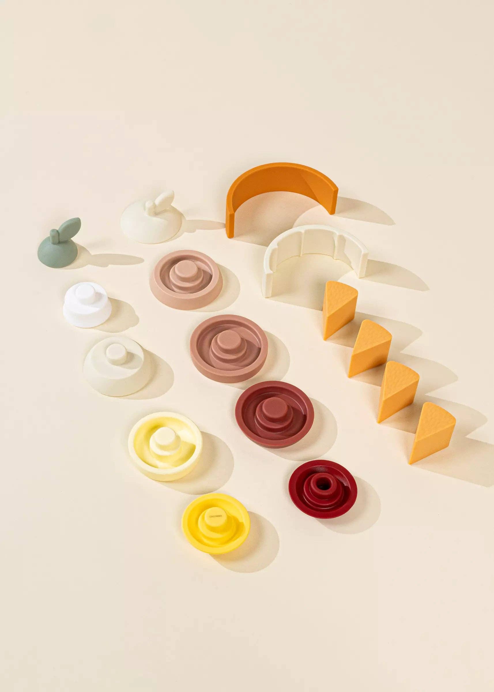 3 ensembles de fruits empilables en silicone (16 pièces) - Jeu de construction montessori enfant Coco Village myplayground
