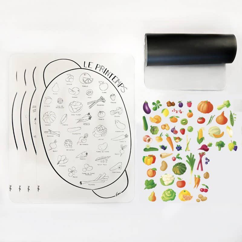 Calendrier magnétique des saisons - fruits et légumes Ferflex Calendrier magnétique des saisons - fruits et légumes myplayground
