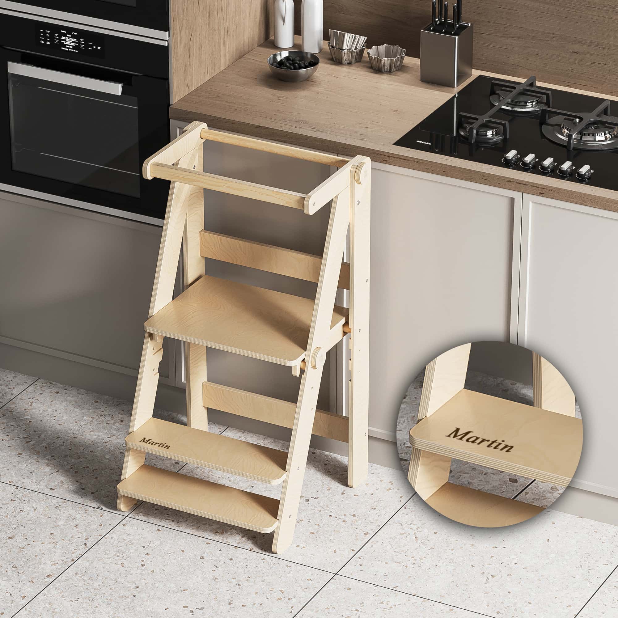 BusyKids - Tour d'Apprentissage Pliable - Bois Brut (non verni) - 18 à 24 mois BusyKids BusyKids - Tour d'Apprentissage Pliable - Bois Brut (non verni) - 18 à 24 mois myplayground