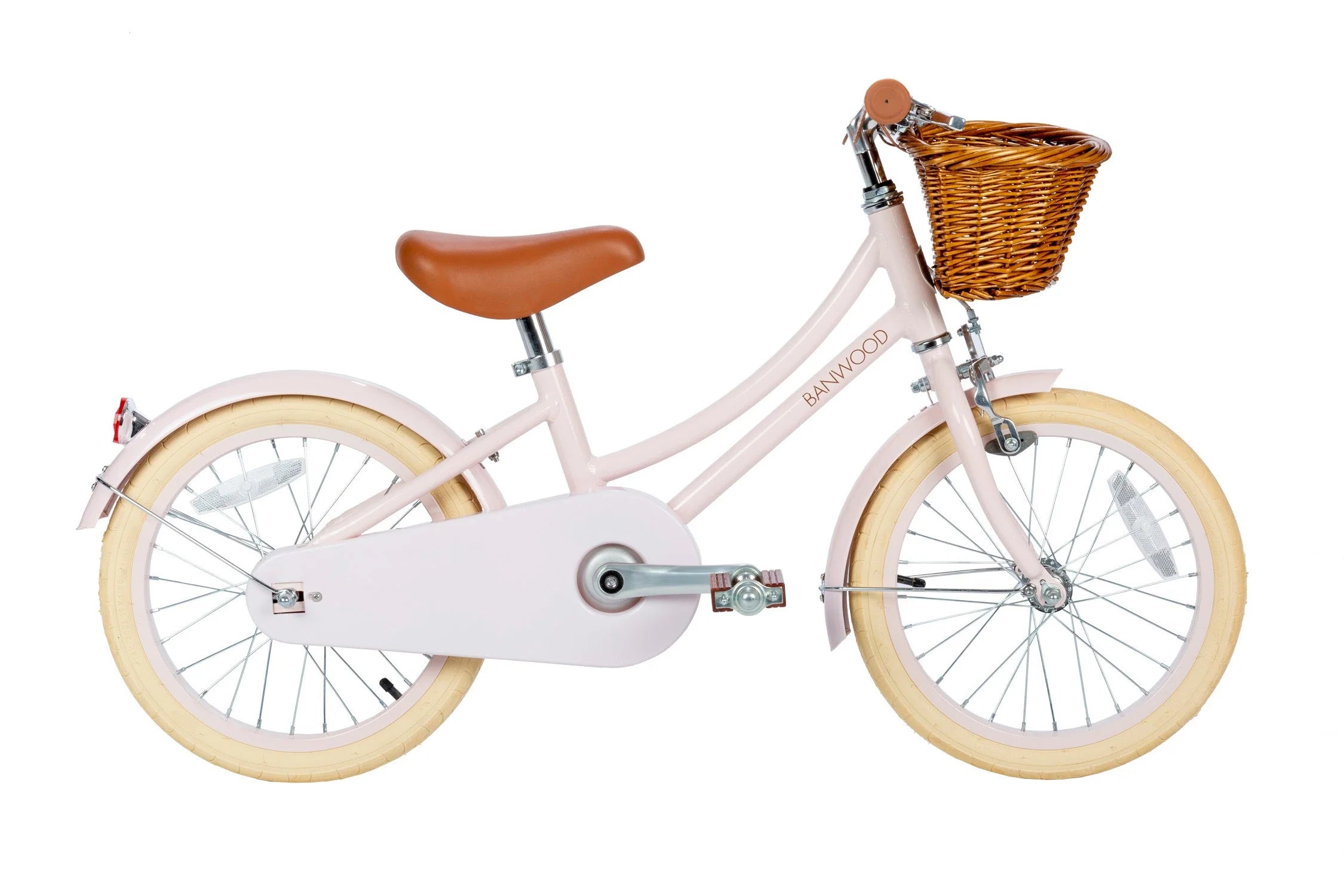 Vélo Classique Enfant Rose - Style Vintage avec Panier et Stabilisateurs - Banwood