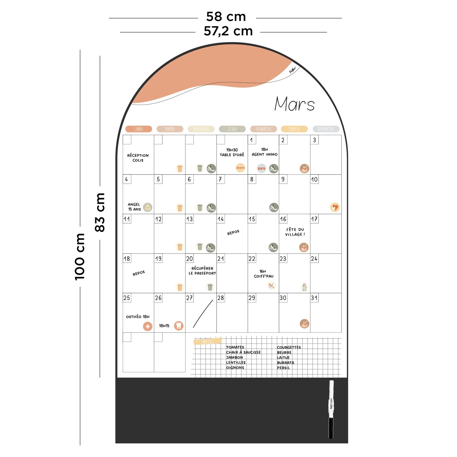 Calendrier mural mensuel magnétique - Le familial Ferflex Calendrier mural mensuel magnétique - Le familial myplayground