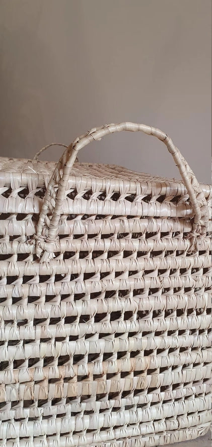 Coffre de Rangement en Osier - Feuille de Palmier - Melecraft Melecraft Coffre de Rangement en Osier - Feuille de Palmier - Melecraft myplayground