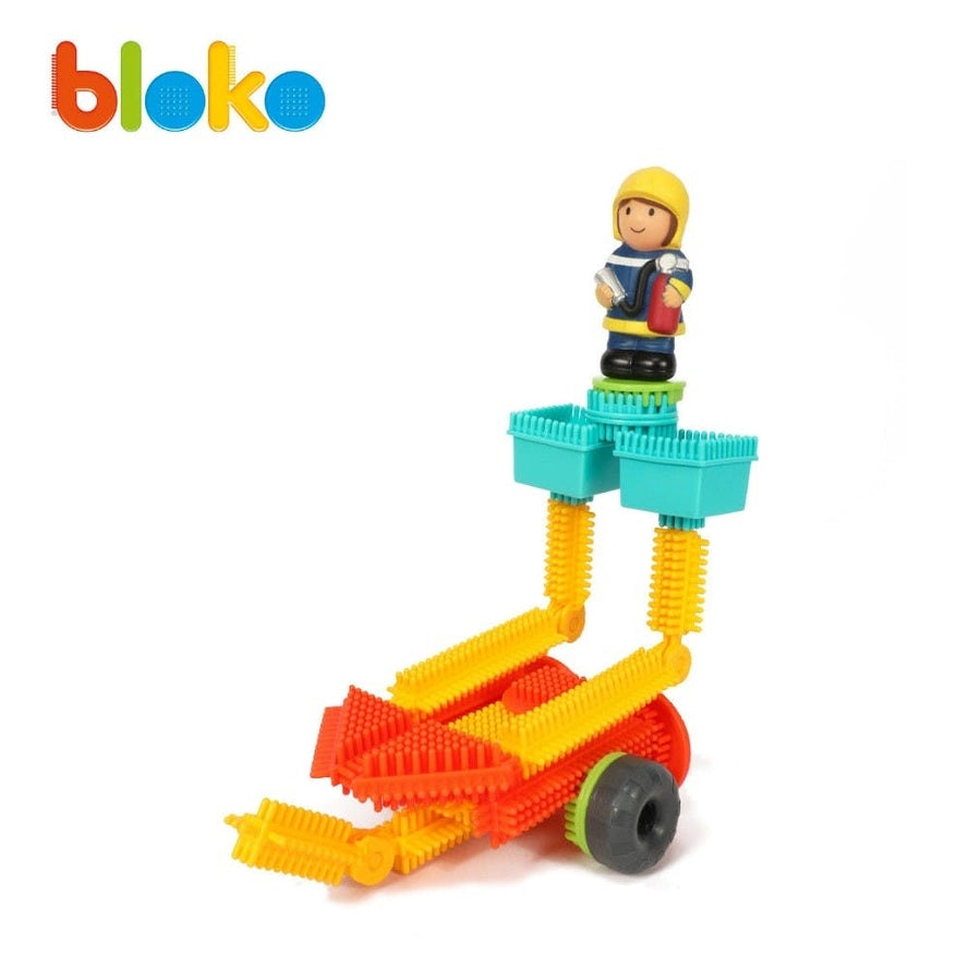 Tube 100 Bloko + 2 Figurines 3D Pompiers - Bloko Bloko Tube 100 Bloko + 2 Figurines 3D Pompiers - Bloko myplayground