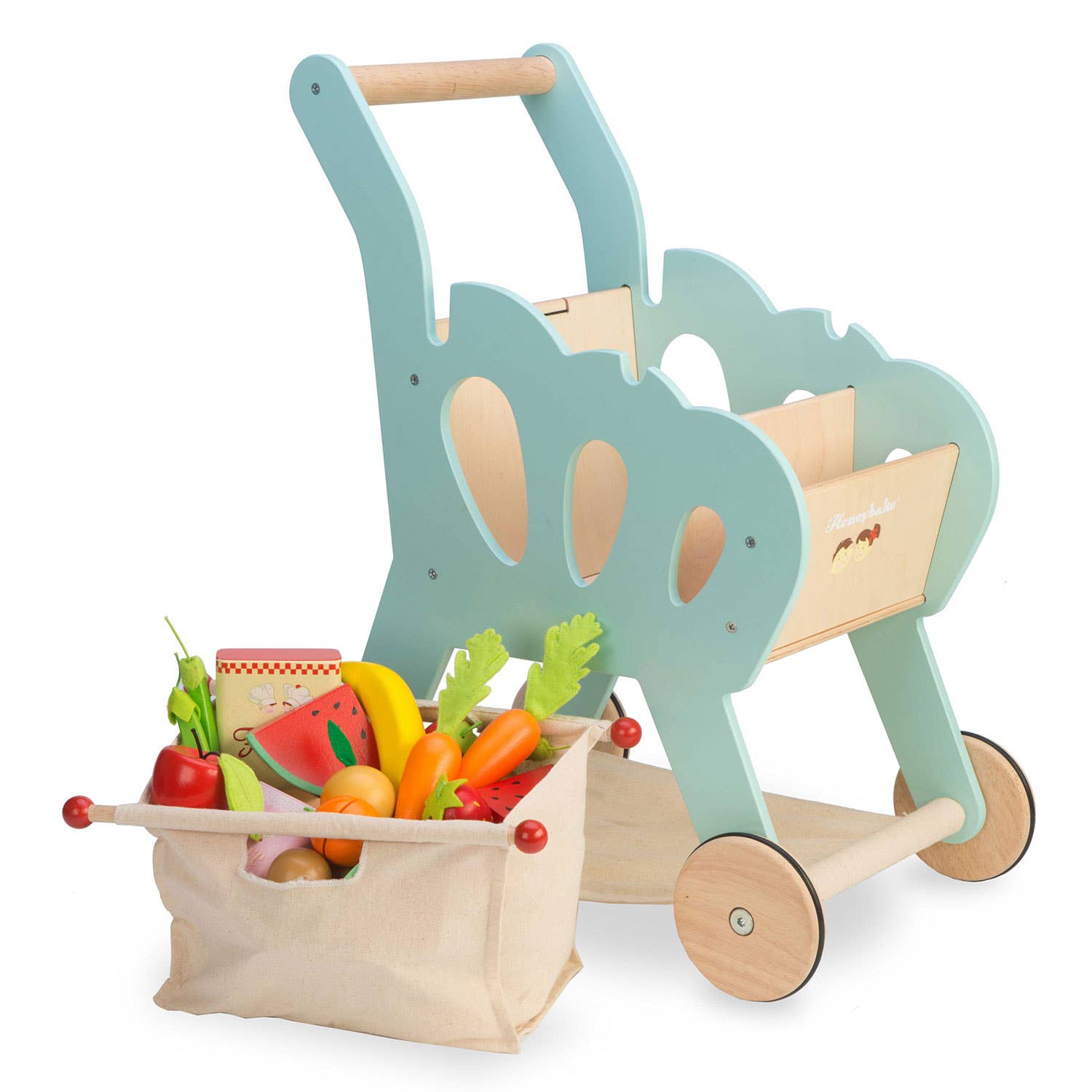 Chariot de courses (avec sac en tissu amovible) - Jeu Montessori enfant Le Toy Van Chariot de courses (avec sac en tissu amovible) - Jeu Montessori enfant myplayground