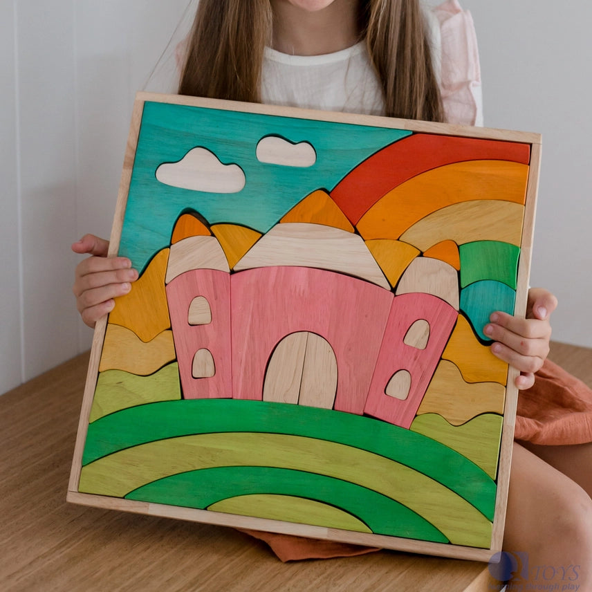 Ensemble de puzzle et de jeu Fairy Castle QToys USA Ensemble de puzzle et de jeu Fairy Castle myplayground