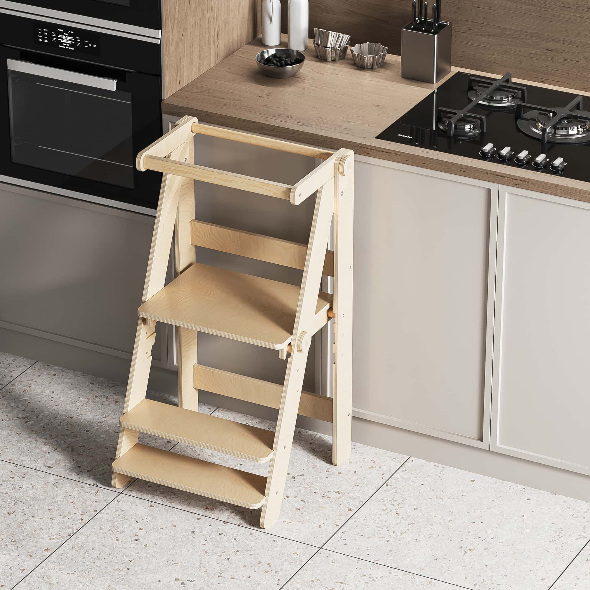 BusyKids - Tour d'Apprentissage Pliable - Bois Brut (non verni) - 18 à 24 mois BusyKids BusyKids - Tour d'Apprentissage Pliable - Bois Brut (non verni) - 18 à 24 mois myplayground