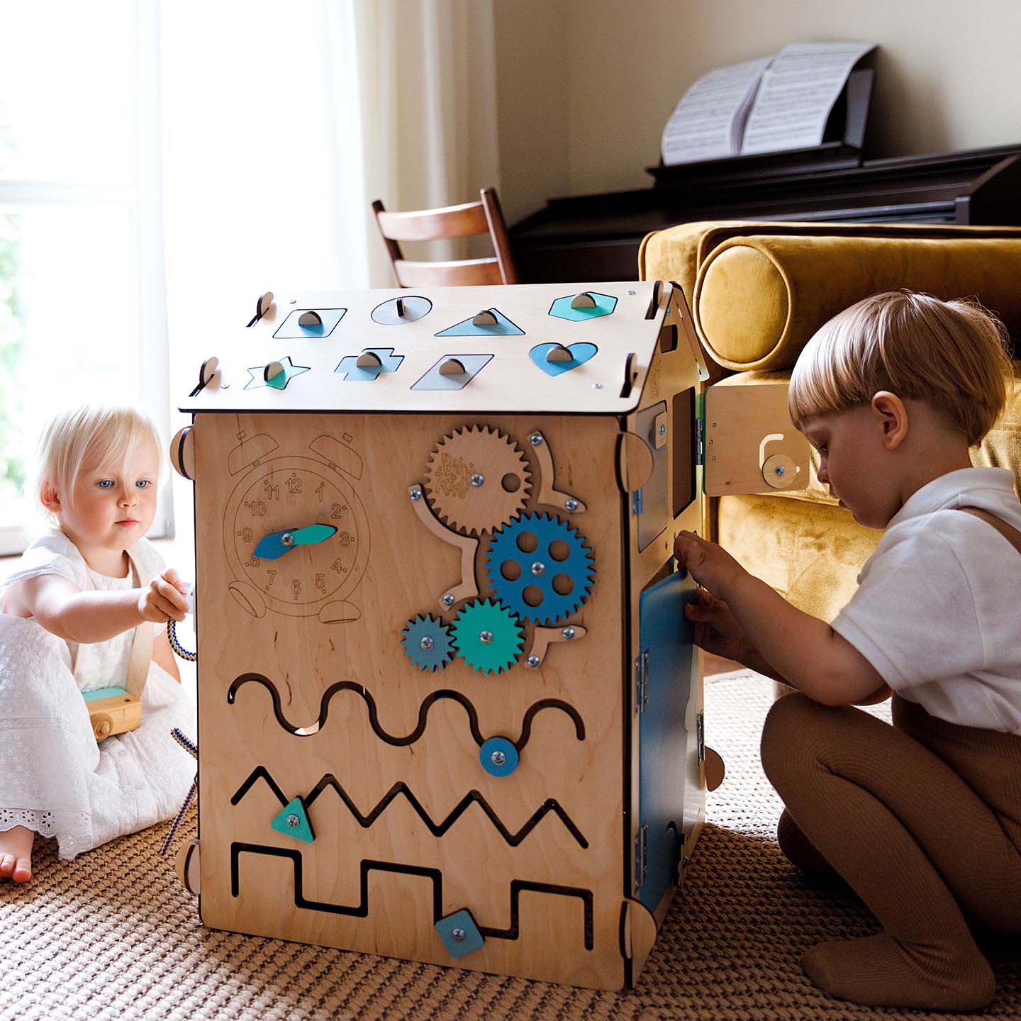 BusyKids - Maisonnette Éducative Couleurs Menthe Édition Limitée - Bois Natura - 12 à 18 mois BusyKids myplayground