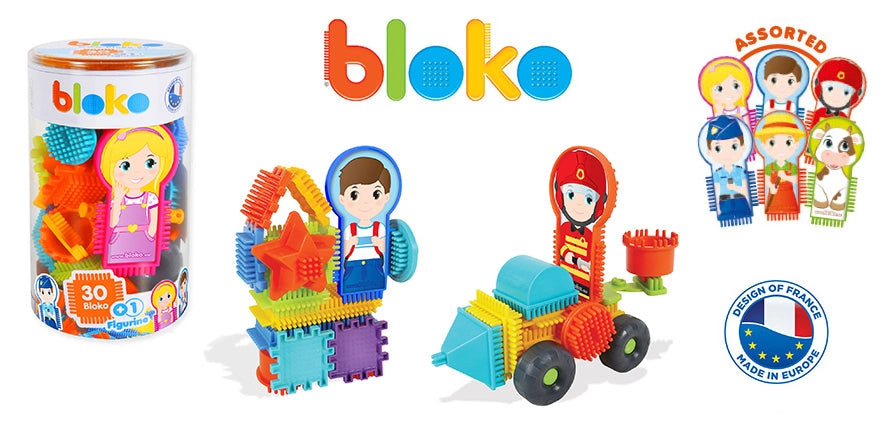 Tube de 31 Bloko + 1 Figurine en assortiment - Bloko Bloko Tube de 31 Bloko + 1 Figurine en assortiment - Bloko myplayground