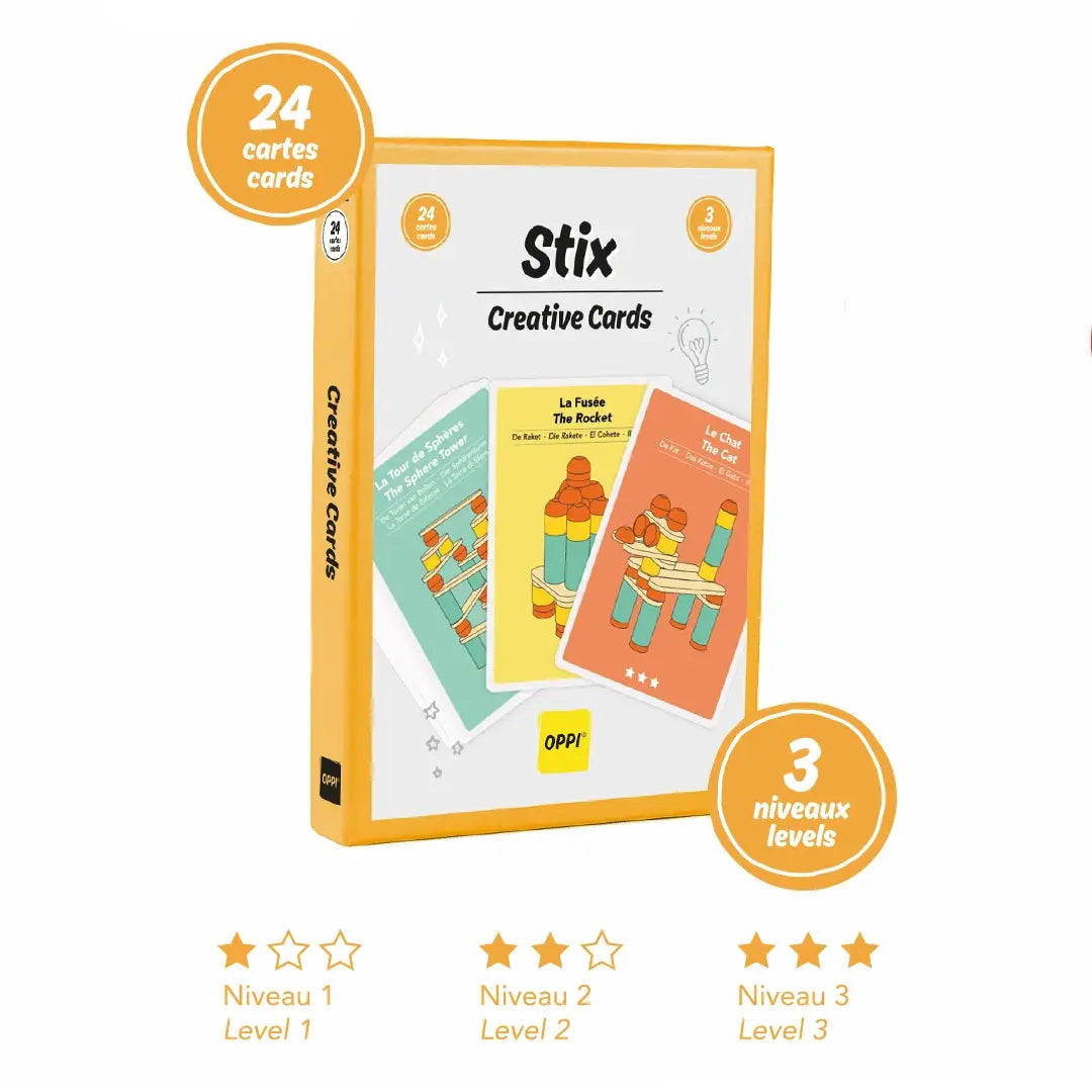 Cartes créatives Stix - Jouet éducatif pour la construction OPPI Cartes créatives Stix - Jouet éducatif pour la construction myplayground