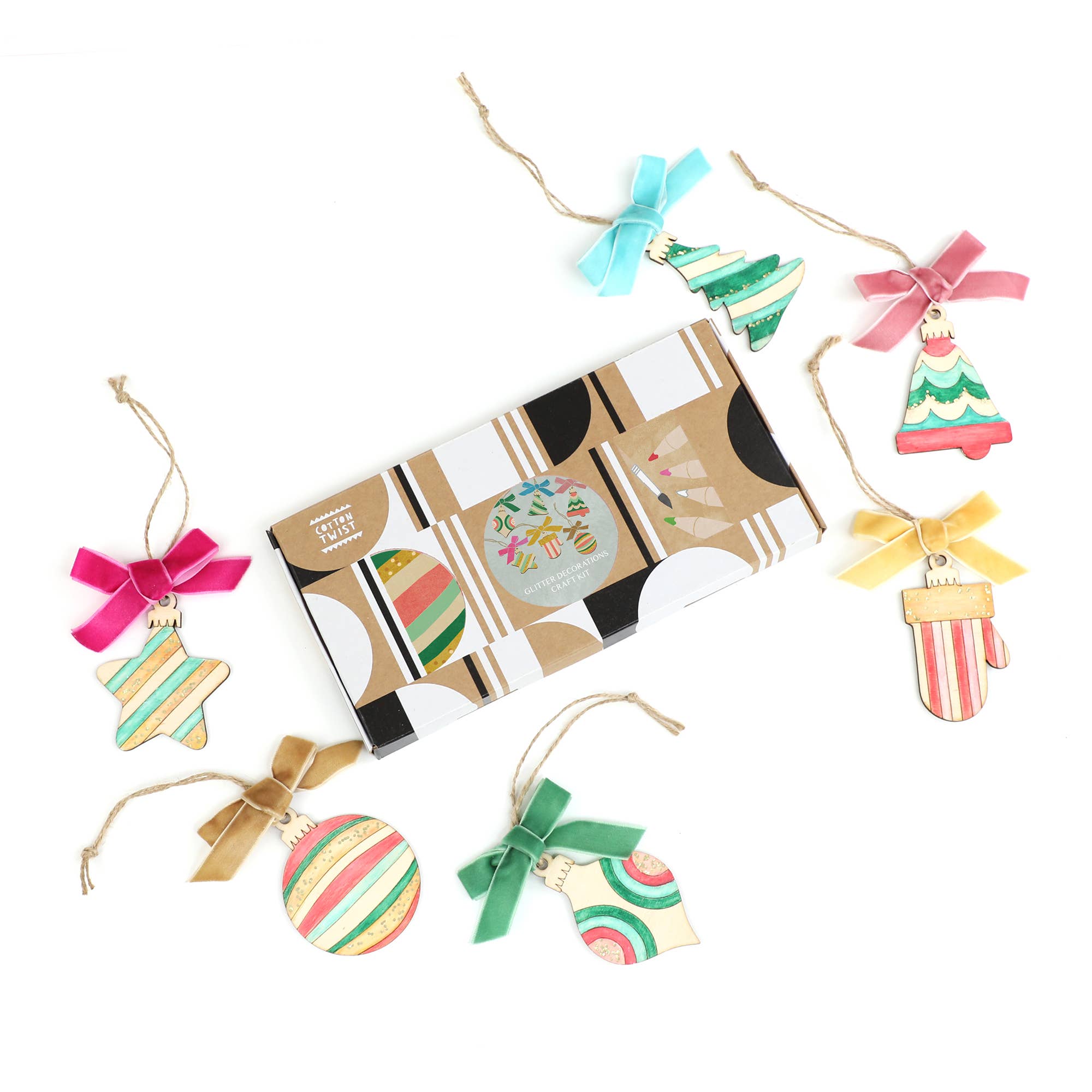 Kit de bricolage pour décorations de Noël à paillettes Cotton Twist Kit de bricolage pour décorations de Noël à paillettes myplayground
