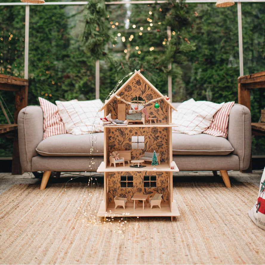 Maison de Poupée en Bois à Trois Étages/Maison de Poupée Moderne - Milin Milin Maison de Poupée en Bois à Trois Étages/Maison de Poupée Moderne - Milin myplayground