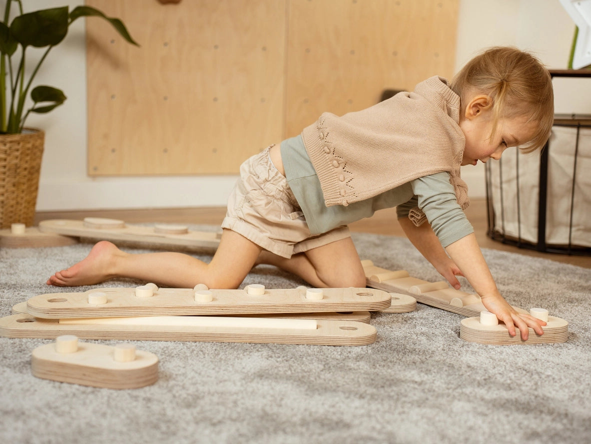 Ensemble de 6 Poutres d'Équilibre Naturelles Montessori - Happymoon HappyMoon Ensemble de 6 Poutres d'Équilibre Naturelles Montessori - Happymoon myplayground