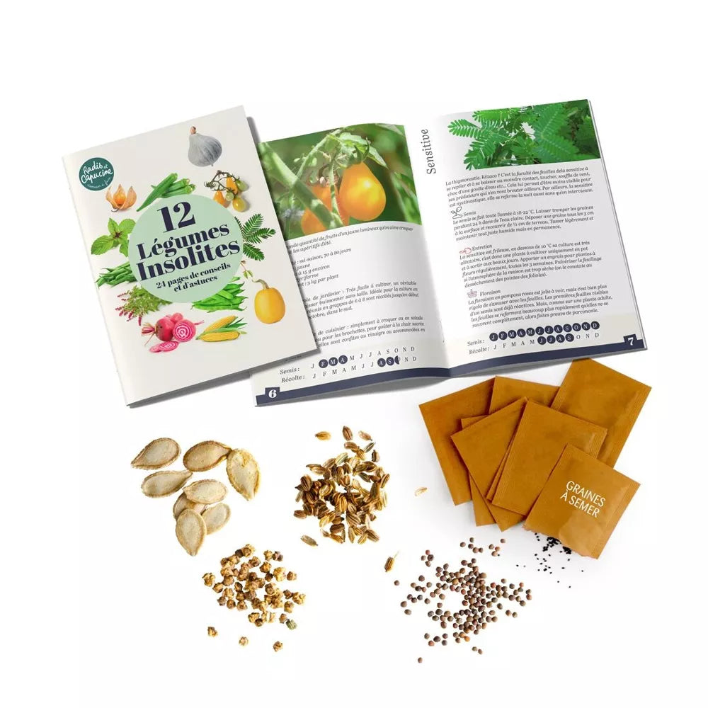 Enveloppe de 12 sachets - Légumes insolites jardinage Radis Et Capucine Enveloppe de 12 sachets - Légumes insolites myplayground