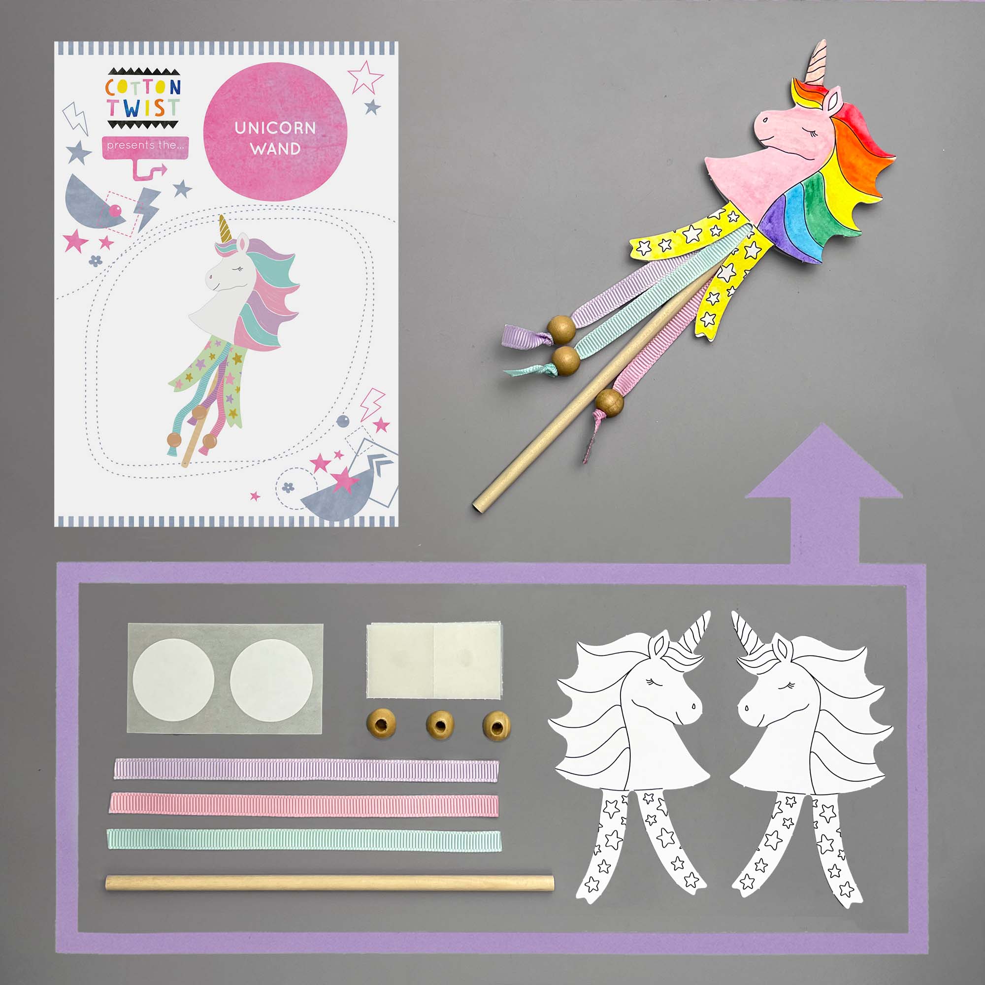 Faites votre propre baguette licorne Cotton Twist myplayground