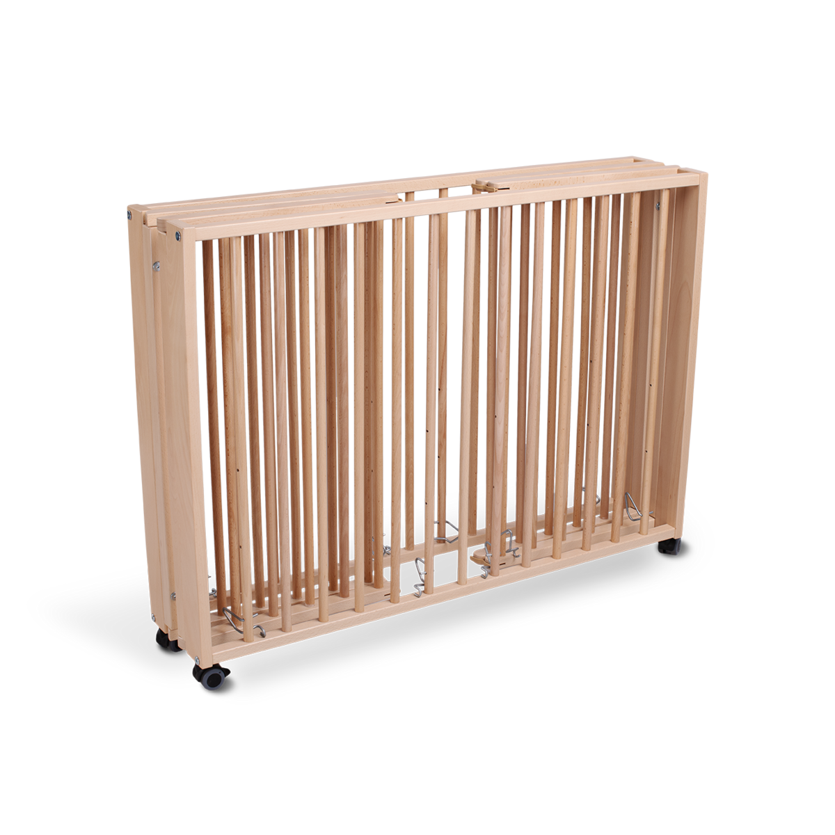 Parc bébé pliable Moritz en hêtre naturel, 89x85 cm – tiSsi – vue 5
