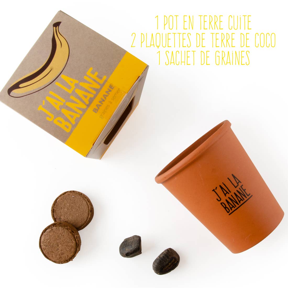 Kit message "J'ai la banane" Bananier - Kit créatif de jardinage Enfant Radis Et Capucine Kit message "J'ai la banane" Bananier - Kit créatif de jardinage Enfant myplayground