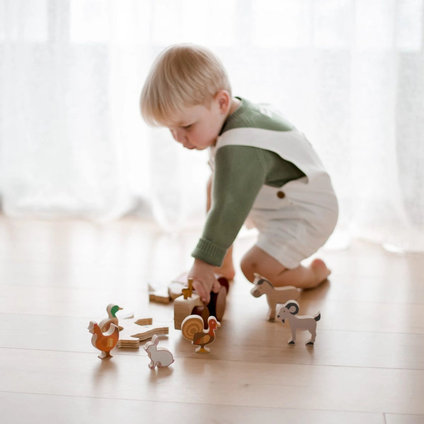 Ensemble de tracteurs et animaux de ferme QToys USA Ensemble de tracteurs et animaux de ferme myplayground
