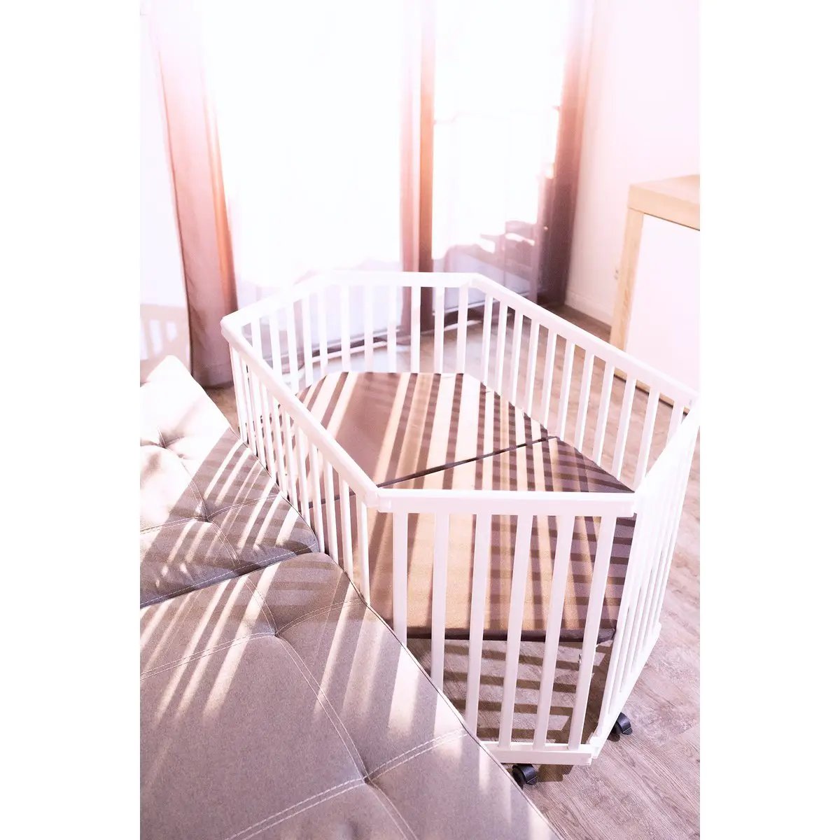 Parc bébé hexagonal blanc – tiSsi – vue 6