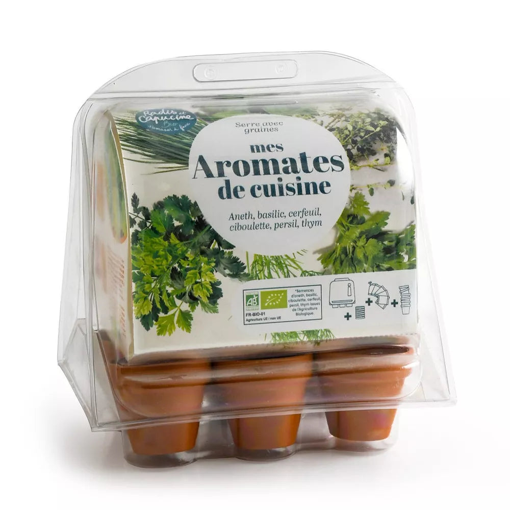 Mini serre de jardinage aromatiques à semer - Radis et Capucine jardinage Radis Et Capucine Mini serre de jardinage aromatiques à semer - Radis et Capucine myplayground
