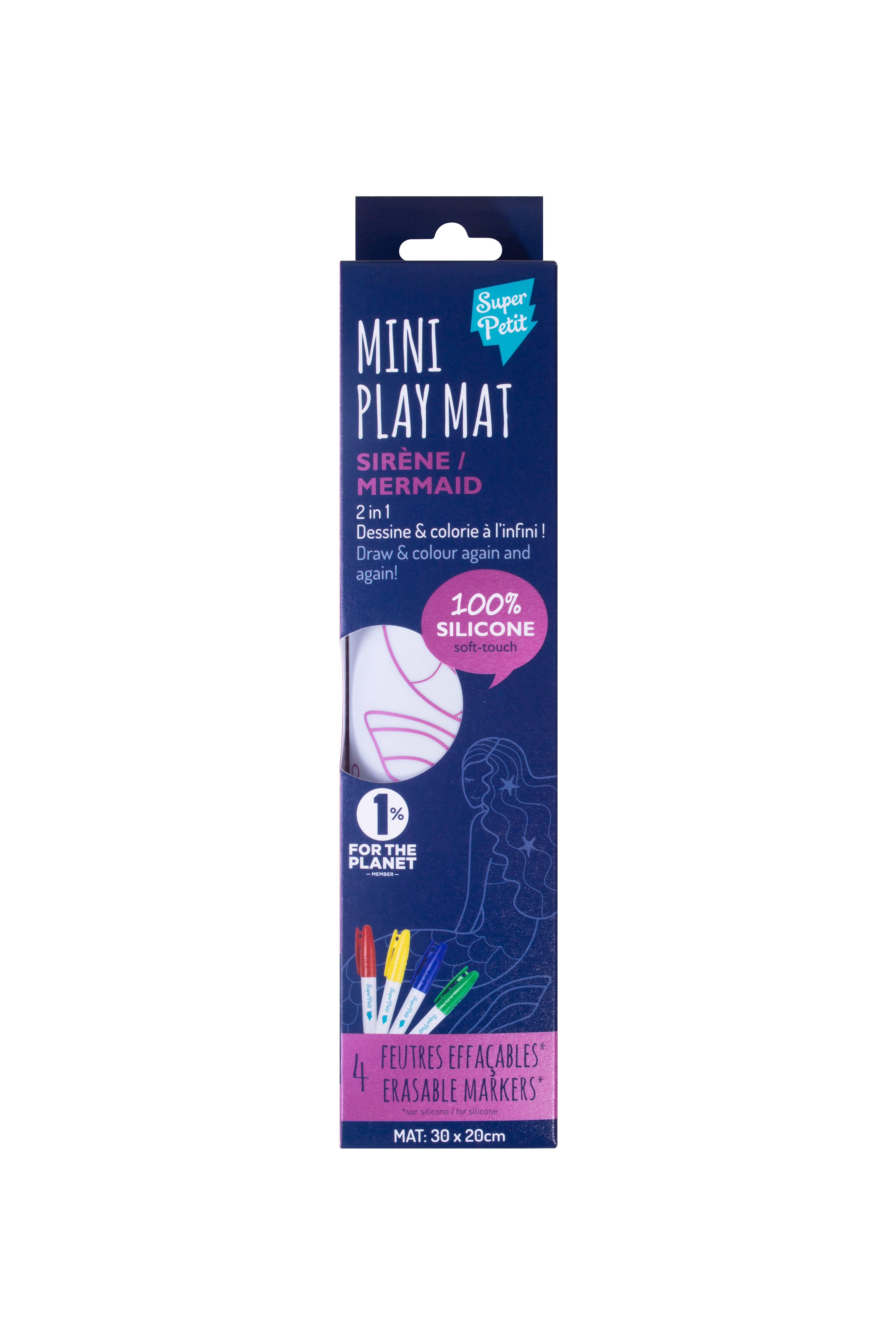 Coloriage éducatif: miniPlaymat 2en1 - SIRENE - Réversible SuperPetit myplayground