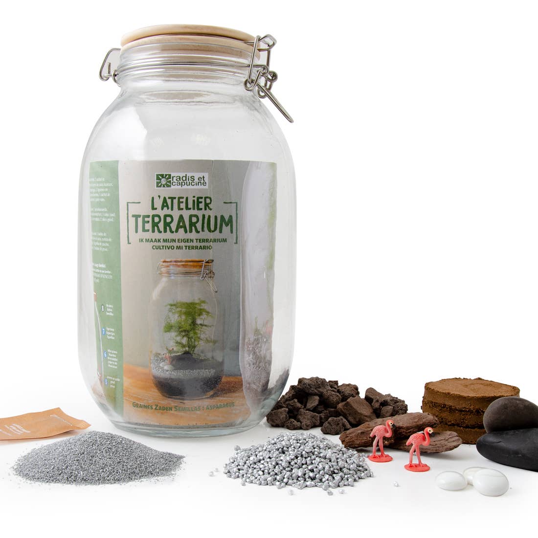 Kit pour créer ton propre terrarium - Kit créatif de jardinage Enfant Radis Et Capucine Kit pour créer ton propre terrarium - Kit créatif de jardinage Enfant myplayground