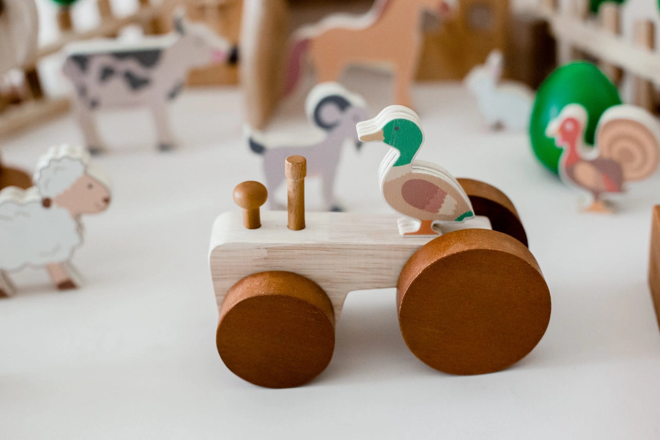 Ensemble de tracteurs et animaux de ferme QToys USA Ensemble de tracteurs et animaux de ferme myplayground