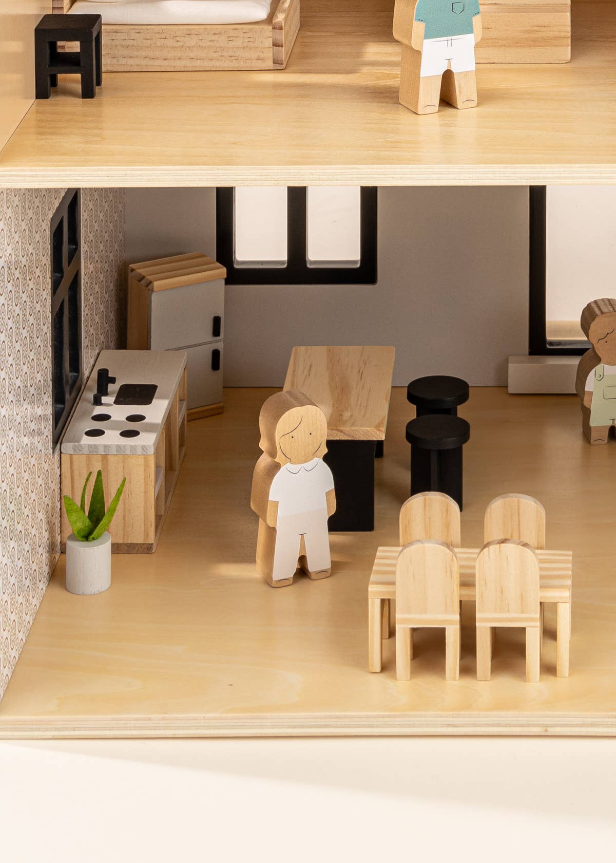 Meubles et accessoires de cuisine en bois pour maison de poupée (12 pièces) Coco Village Meubles et accessoires de cuisine en bois pour maison de poupée (12 pièces) myplayground