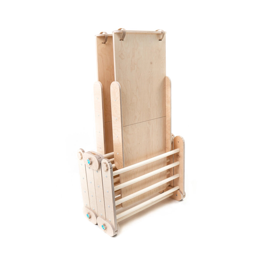 Triangle de Pikler Naturel Modifiable Avec Deux Rampes - Happymoon HappyMoon Triangle de Pikler Naturel Modifiable Avec Deux Rampes - Happymoon myplayground