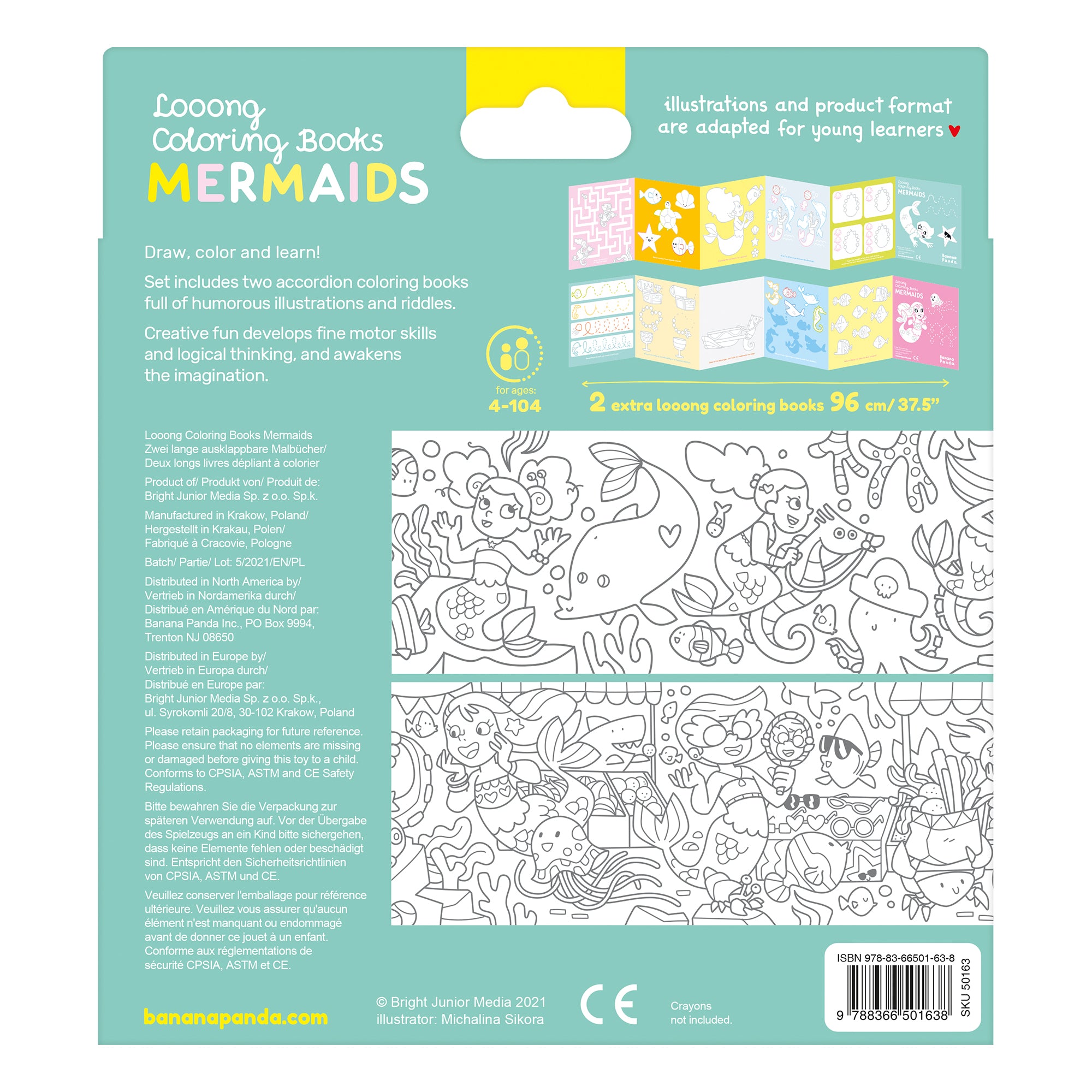 Livres de Coloriage Looong - J'adore Colorier les Sirènes - Banana Panda Banana Panda Livres de Coloriage Looong - J'adore Colorier les Sirènes - Banana Panda myplayground