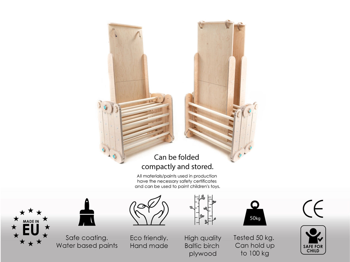 Grimpeur Naturel avec Rampe, Triangle Transformable - Happymoon® HappyMoon Grimpeur Naturel avec Rampe, Triangle Transformable - Happymoon® myplayground