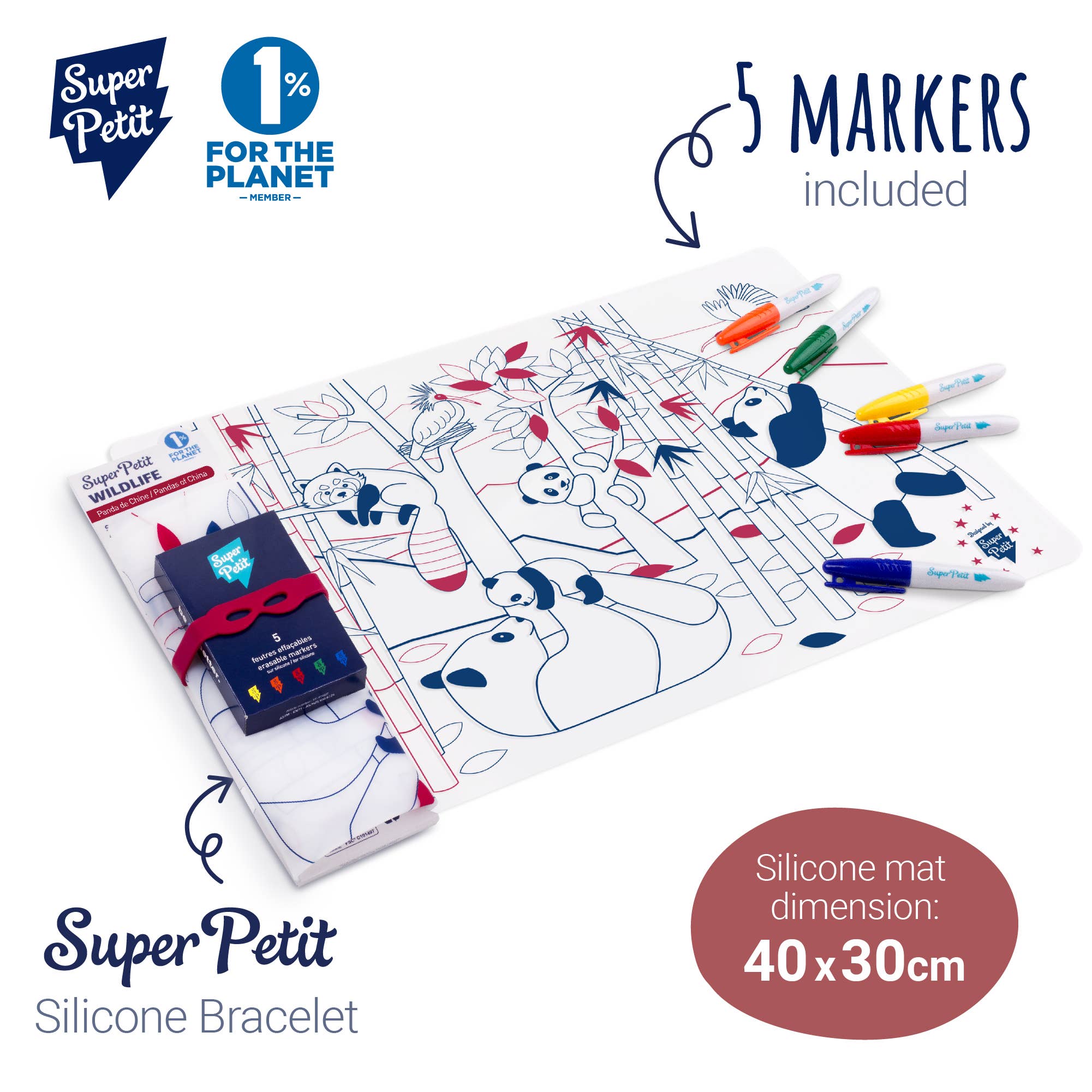 Jeu éducatif: Set de table en silicone PANDA - Réutilisable SuperPetit Jeu éducatif: Set de table en silicone PANDA - Réutilisable myplayground