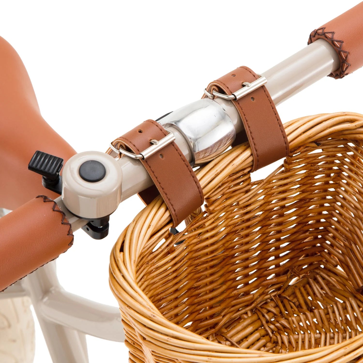 Draisienne Enfant Beige avec Panier en Osier et Stabilisateurs - Banwood - Jeu de Motricité de 3 à 5 Ans