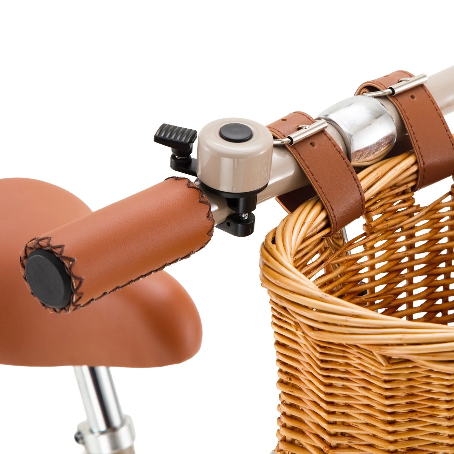Draisienne Enfant Beige avec Panier en Osier et Stabilisateurs - Banwood - Jeu de Motricité de 3 à 5 Ans