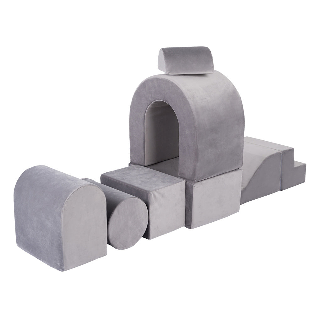 Château de terrain de jeu sans piscine - Velours gris - PLUSH NEST Misioo Château de terrain de jeu sans piscine - Velours gris - PLUSH NEST myplayground