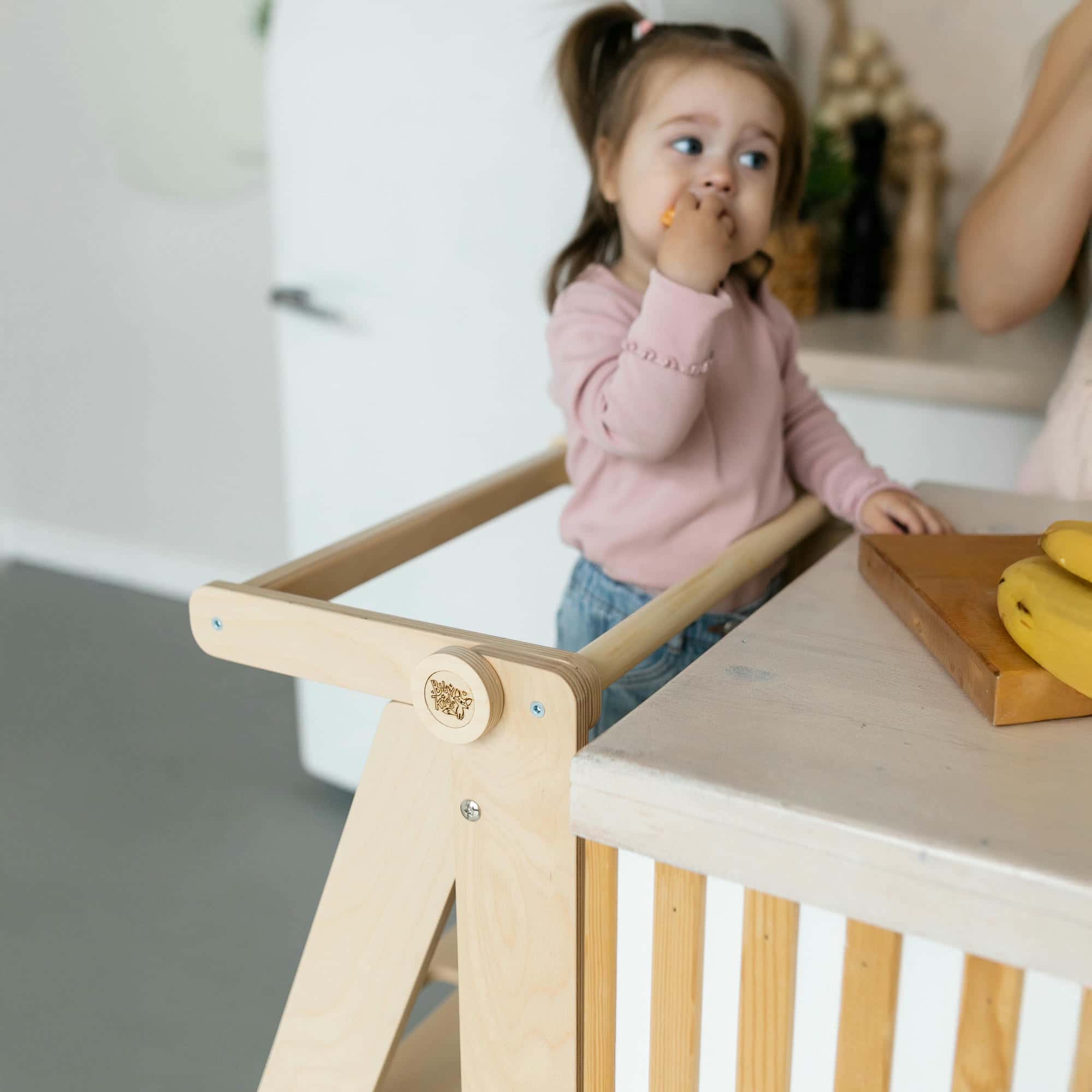 Tour d'Apprentissage Pliable - Bois Brut (non verni), 18 à 24 mois - BusyKids BusyKids myplayground