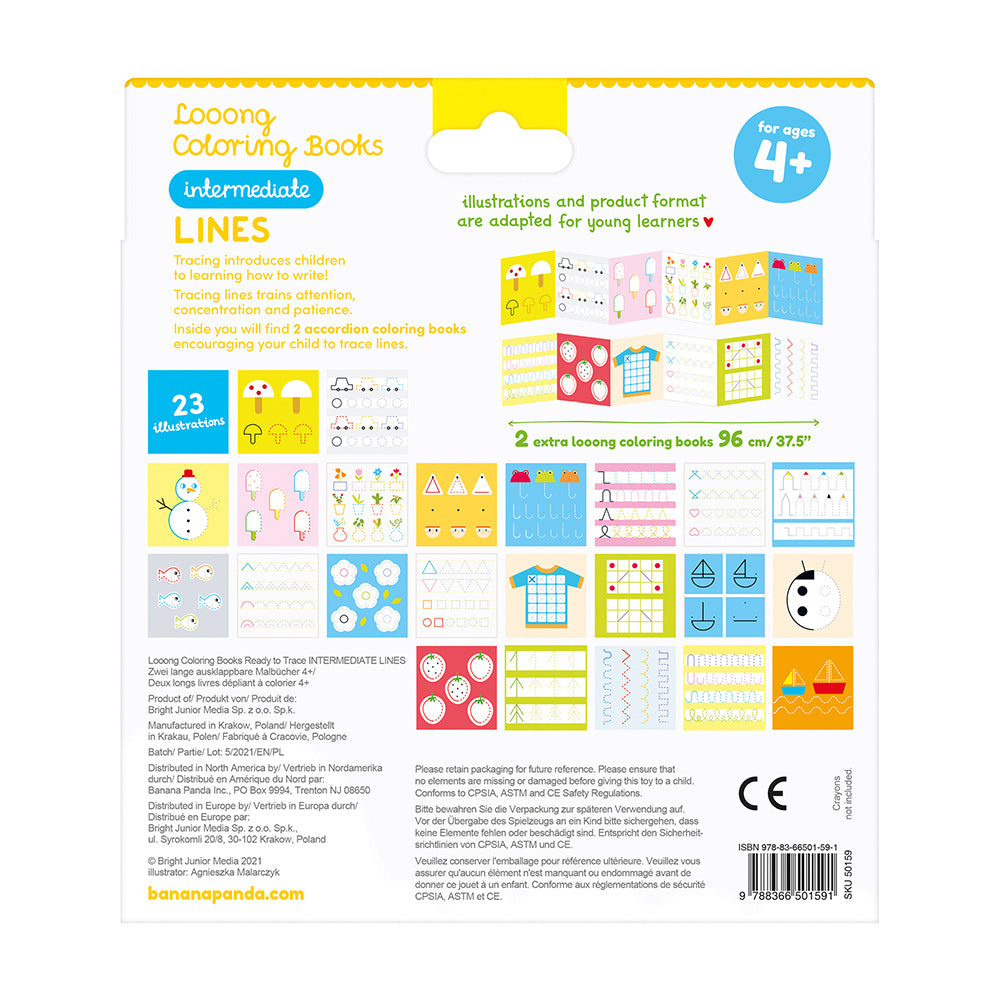 Livres de Coloriage Looong Prêts à Tracer - Lignes Intermédiaires - Banana Panda Banana Panda Livres de Coloriage Looong Prêts à Tracer - Lignes Intermédiaires - Banana Panda myplayground