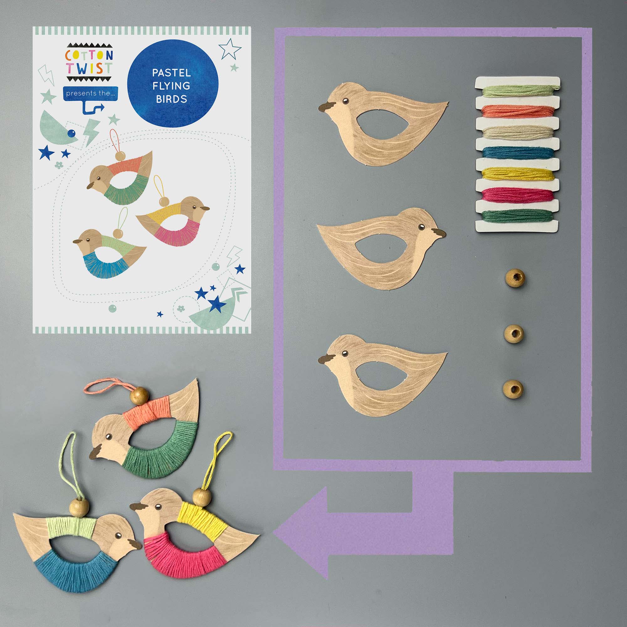 Créez vos propres décorations en forme d'oiseaux volants Cotton Twist Créez vos propres décorations en forme d'oiseaux volants myplayground