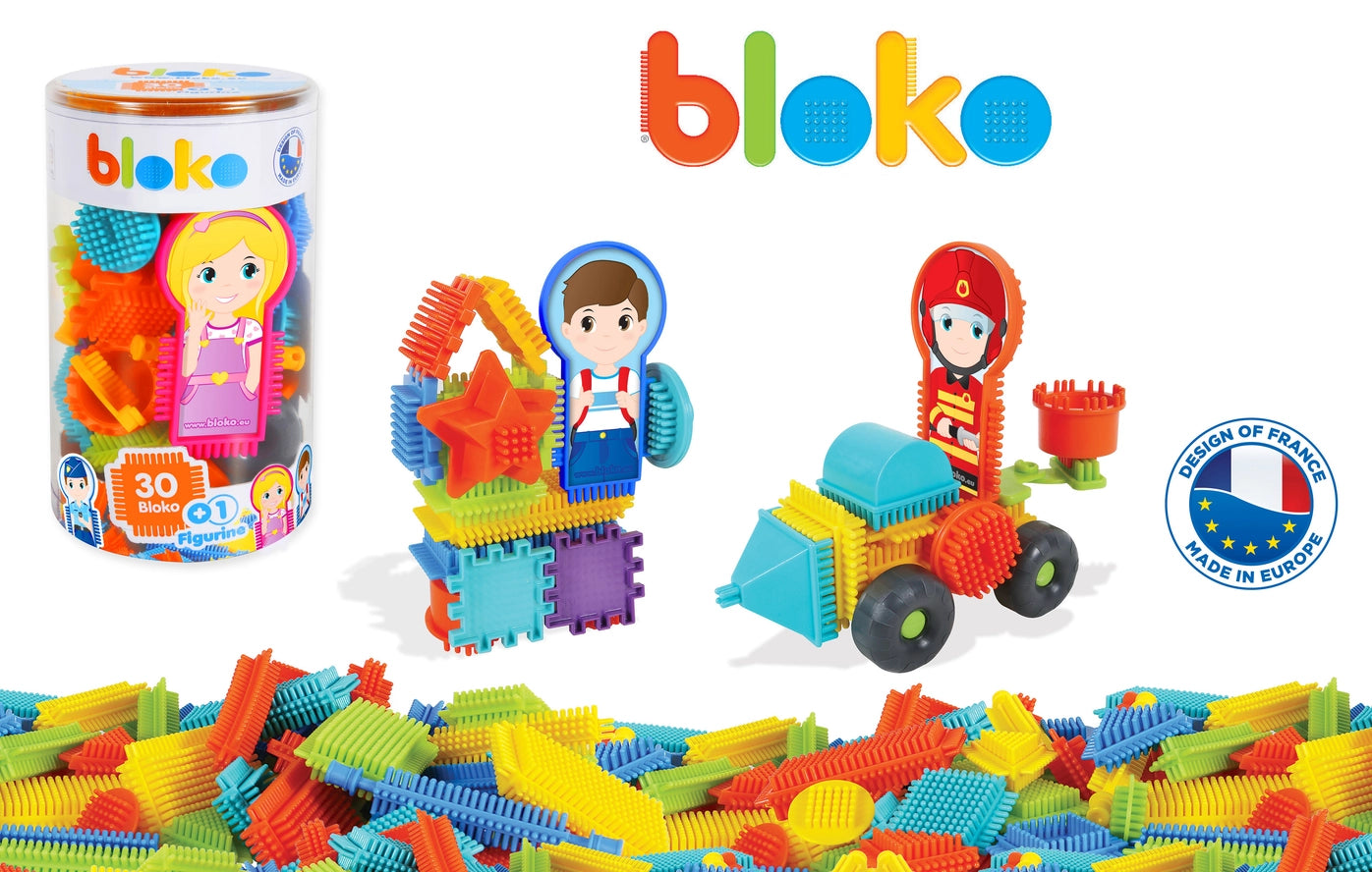 Tube de 31 Bloko + 1 Figurine en assortiment - Bloko Bloko Tube de 31 Bloko + 1 Figurine en assortiment - Bloko myplayground