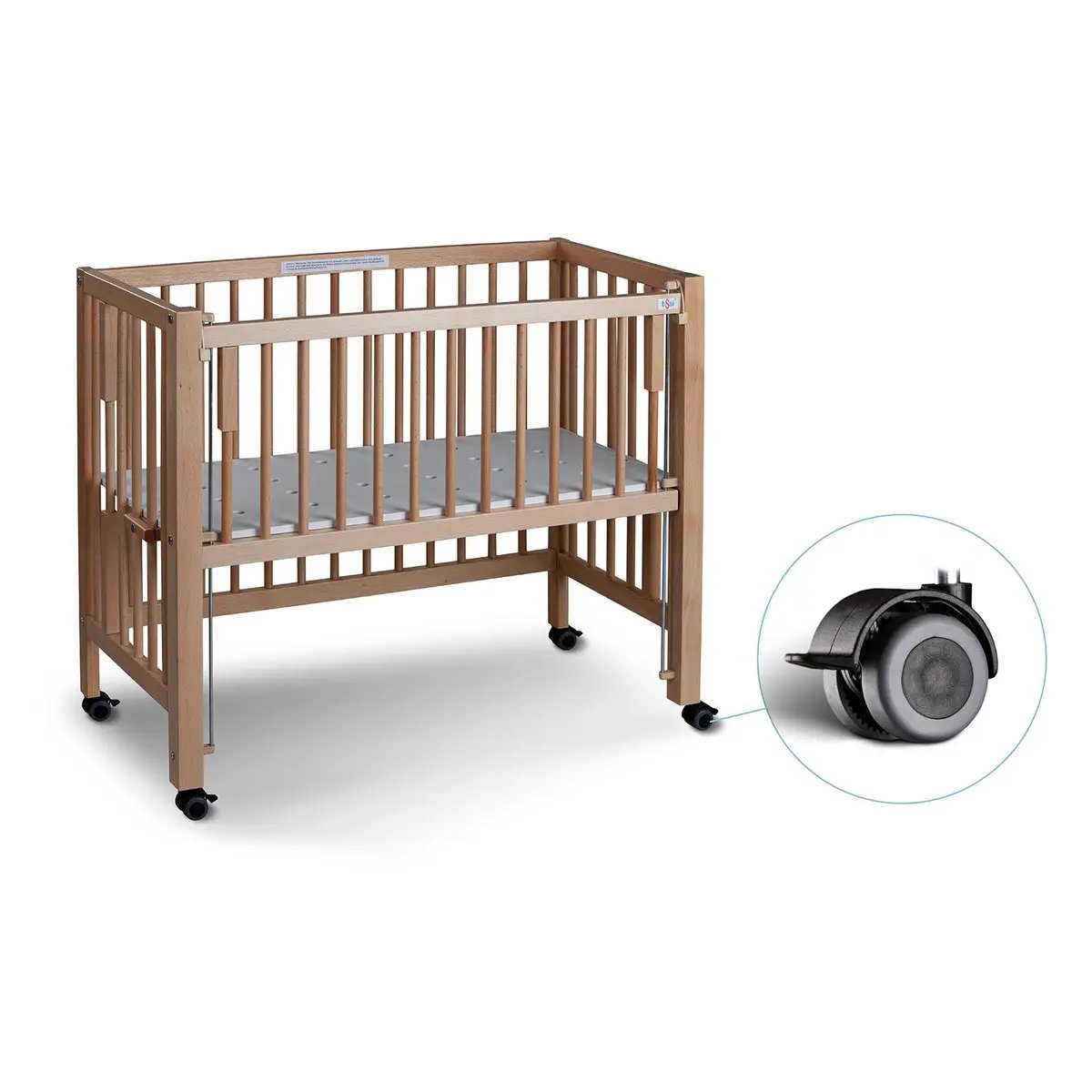 Lit d'appoint Sophie en hêtre naturel, 40x90 cm – tiSsi – vue 2