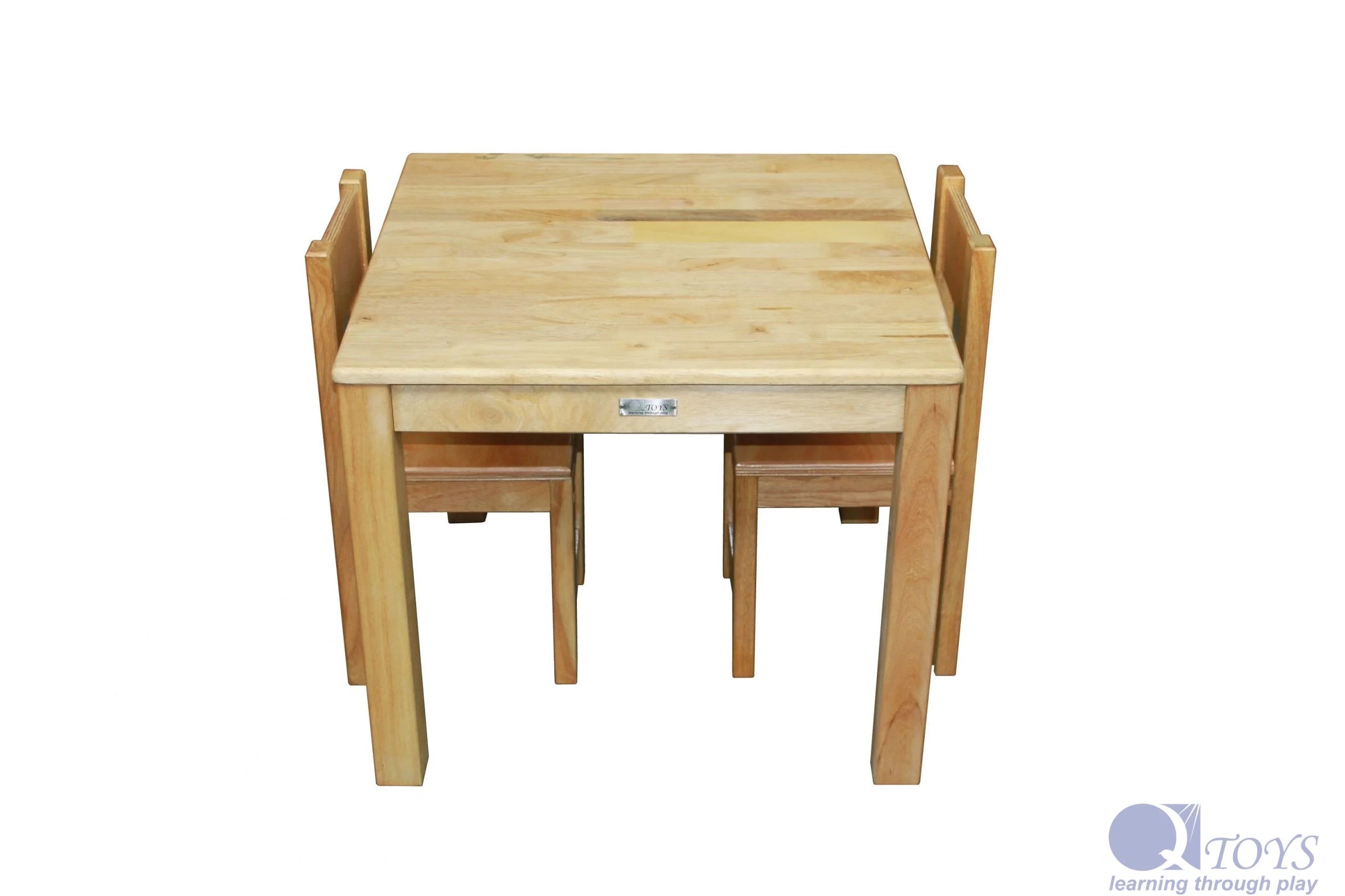 Table en bois massif avec 2 chaises standard QToys USA Table en bois massif avec 2 chaises standard myplayground