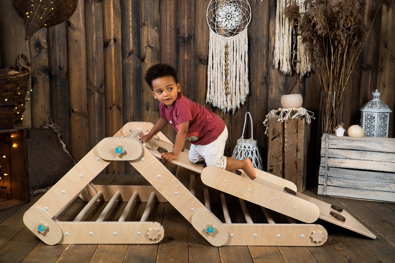 Grimpeur Naturel avec Rampe, Triangle Transformable - Happymoon® HappyMoon Grimpeur Naturel avec Rampe, Triangle Transformable - Happymoon® myplayground