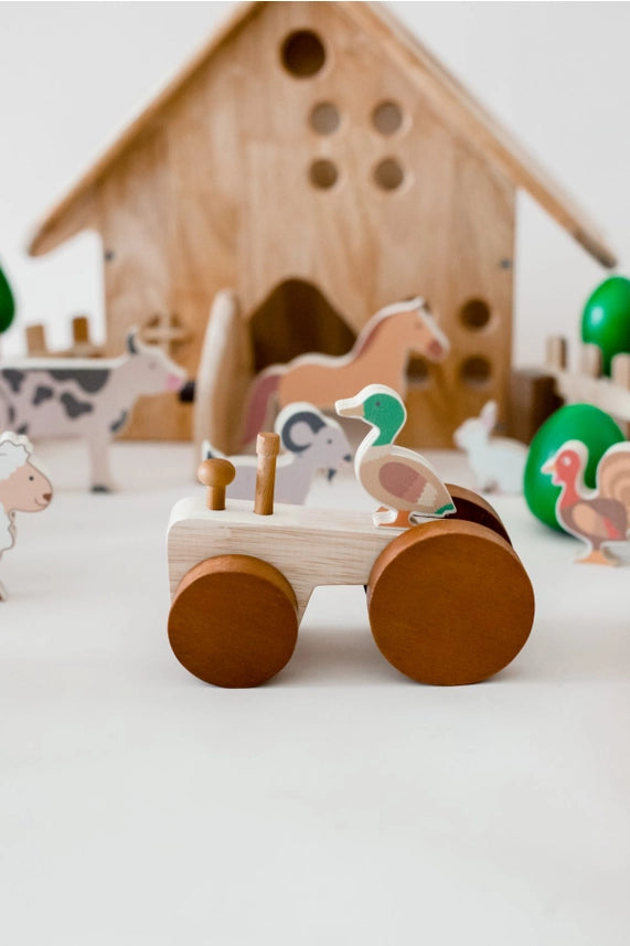 Ensemble de tracteurs et animaux de ferme QToys USA Ensemble de tracteurs et animaux de ferme myplayground