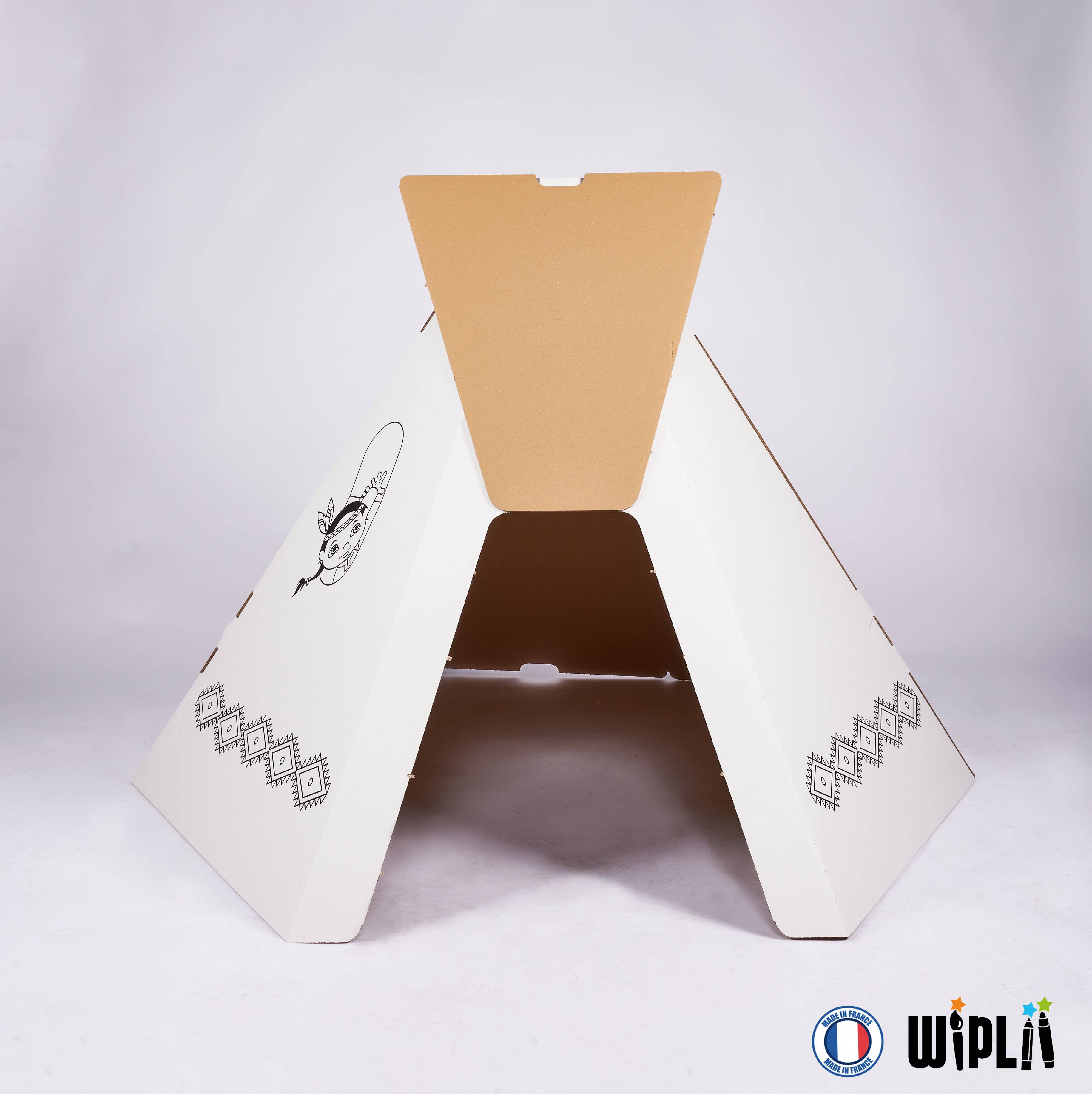 Kit de construction créatif pour enfant : L'incroyable tente tipi en carton Wiplii Kit de construction créatif pour enfant : L'incroyable tente tipi en carton myplayground