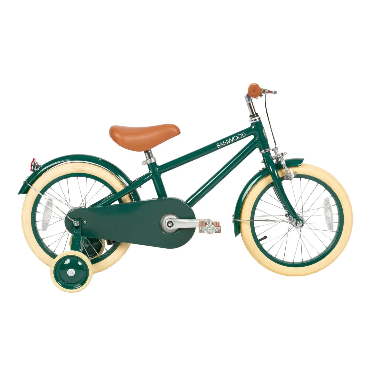 Vélo Classique Enfant Vert - Style Vintage avec Panier et Stabilisateurs - Banwood
