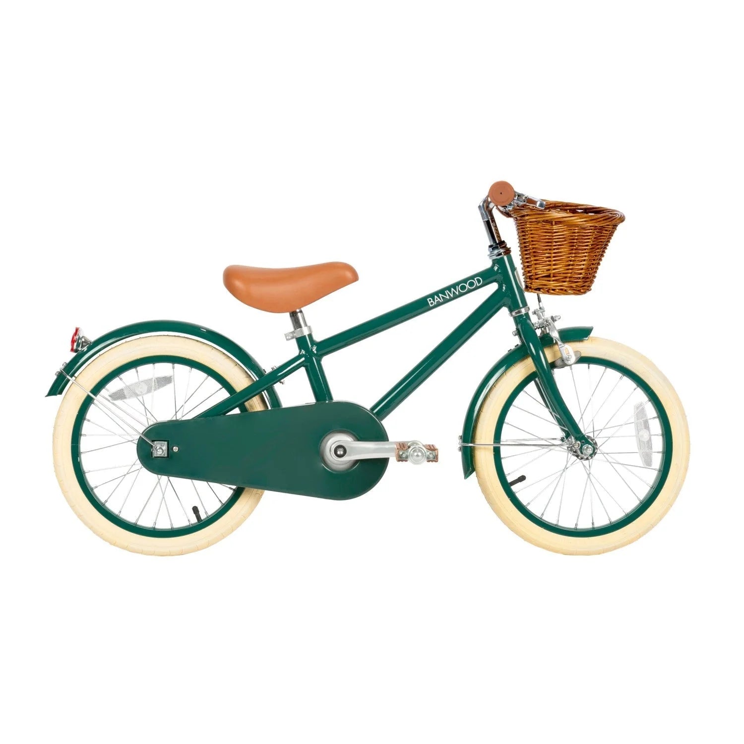 Vélo Classique Enfant Vert - Style Vintage avec Panier et Stabilisateurs - Banwood
