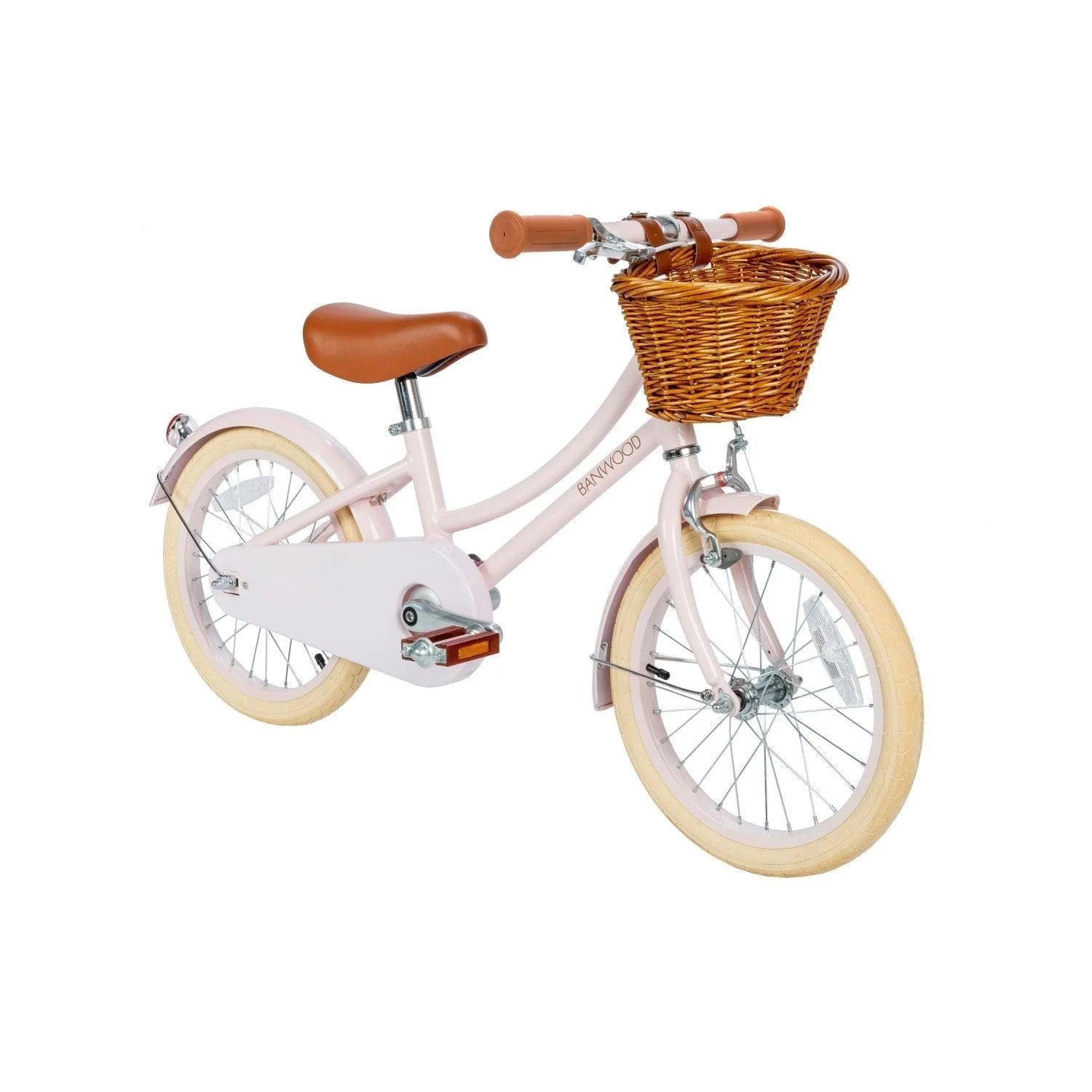 Vélo Classique Enfant Rose - Style Vintage avec Panier et Stabilisateurs - Banwood
