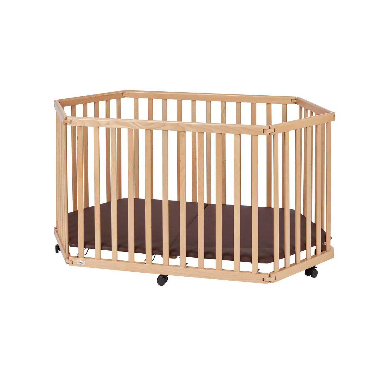Parc bébé hexagonal en hêtre naturel – tiSsi