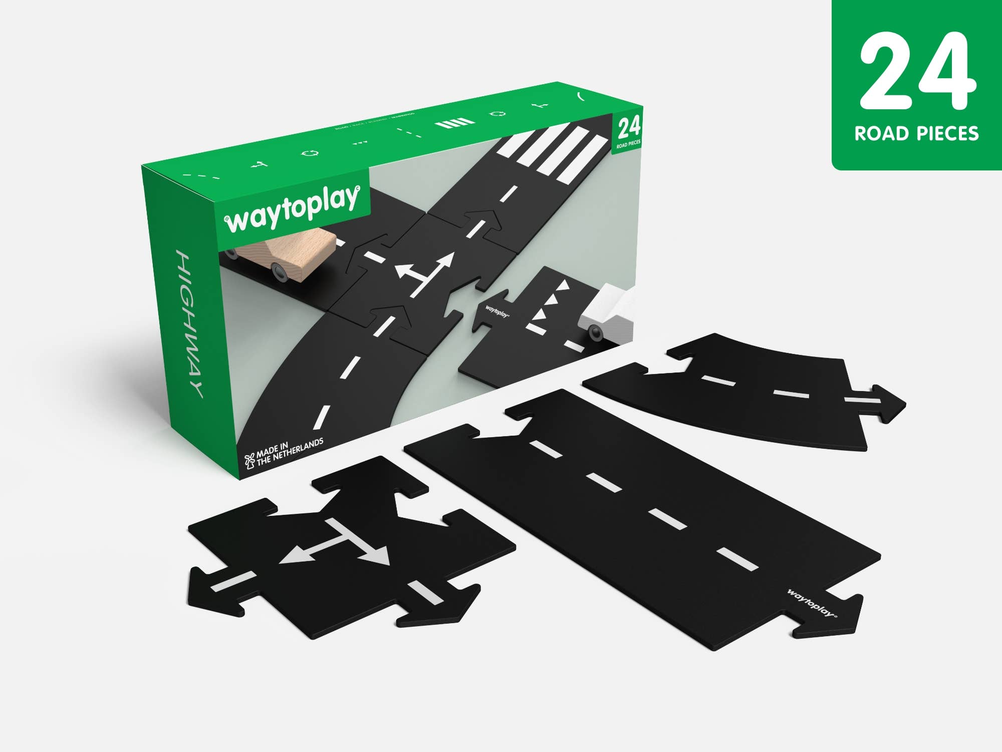 Grand jeu de route flexible pour jouets - Autoroute Waytoplay Toys - The Netherlands Grand jeu de route flexible pour jouets - Autoroute myplayground